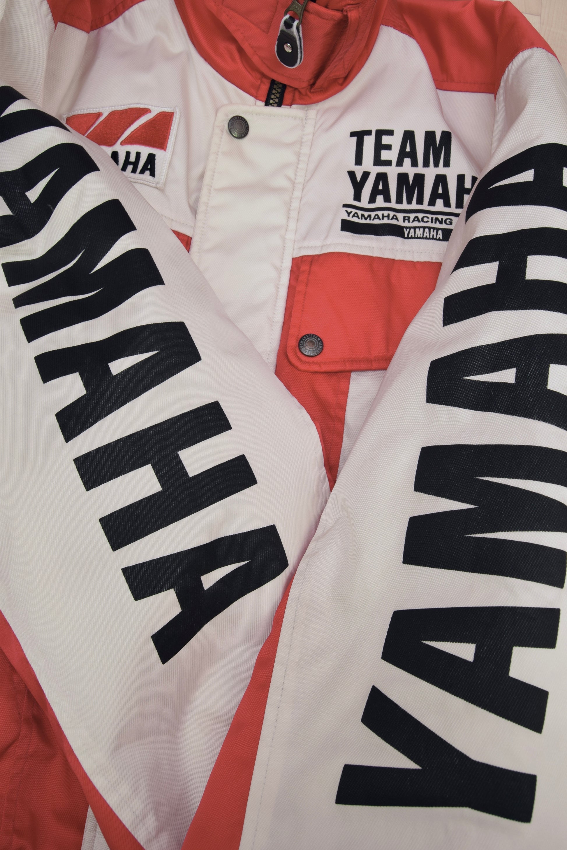 Vintage Yamaha Racing Sports Team Jacket Made in Japan Size M Red White