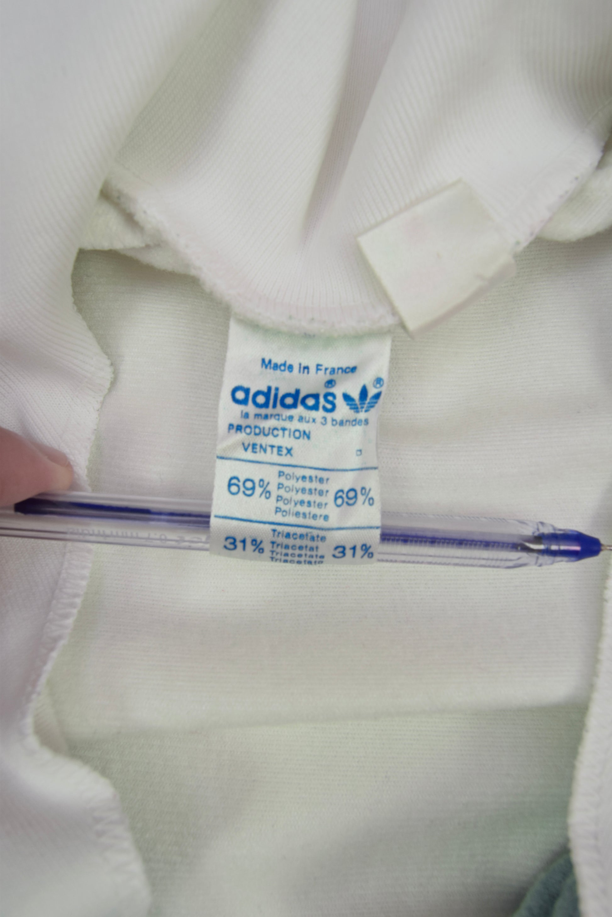 Vintage 80's Adidas Ventex Jacket Track Top Made in France Size XL XXL White