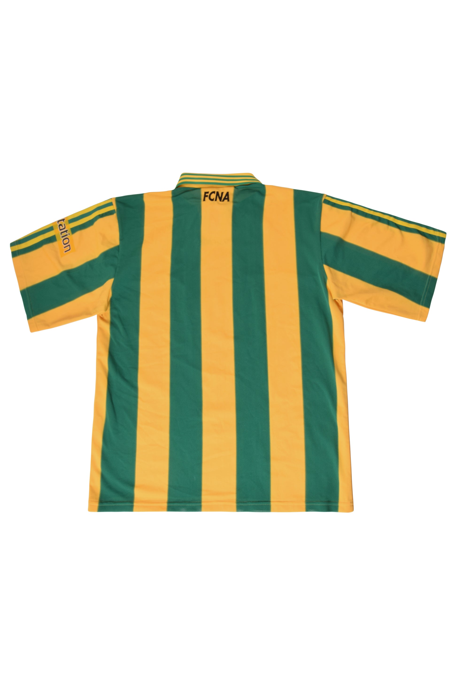 Vintage FC Nantes Adidas 1996 - 1997 Home Football Shirt Eurest Playstation Synergie Size L Yellow Green