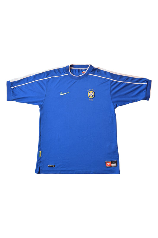 Vintage Brazil Nike 1998-2000 Football Shirt Away Size L Made in UK 