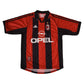 Vintage AC Milan Adidas '98-'99 Home Football Shirt Size M Made in Italy Opel Red Black