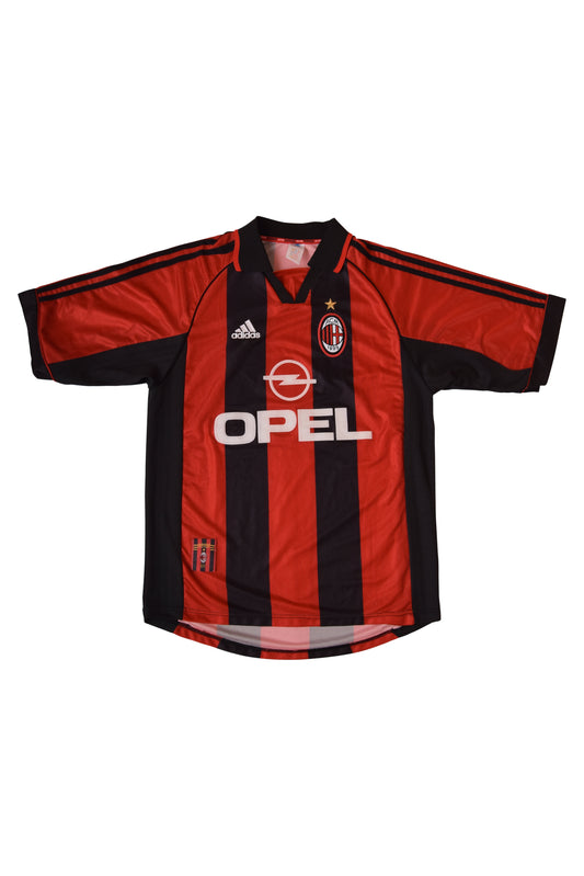 Vintage AC Milan Adidas '98-'99 Home Football Shirt Size M Made in Italy Opel Red Black