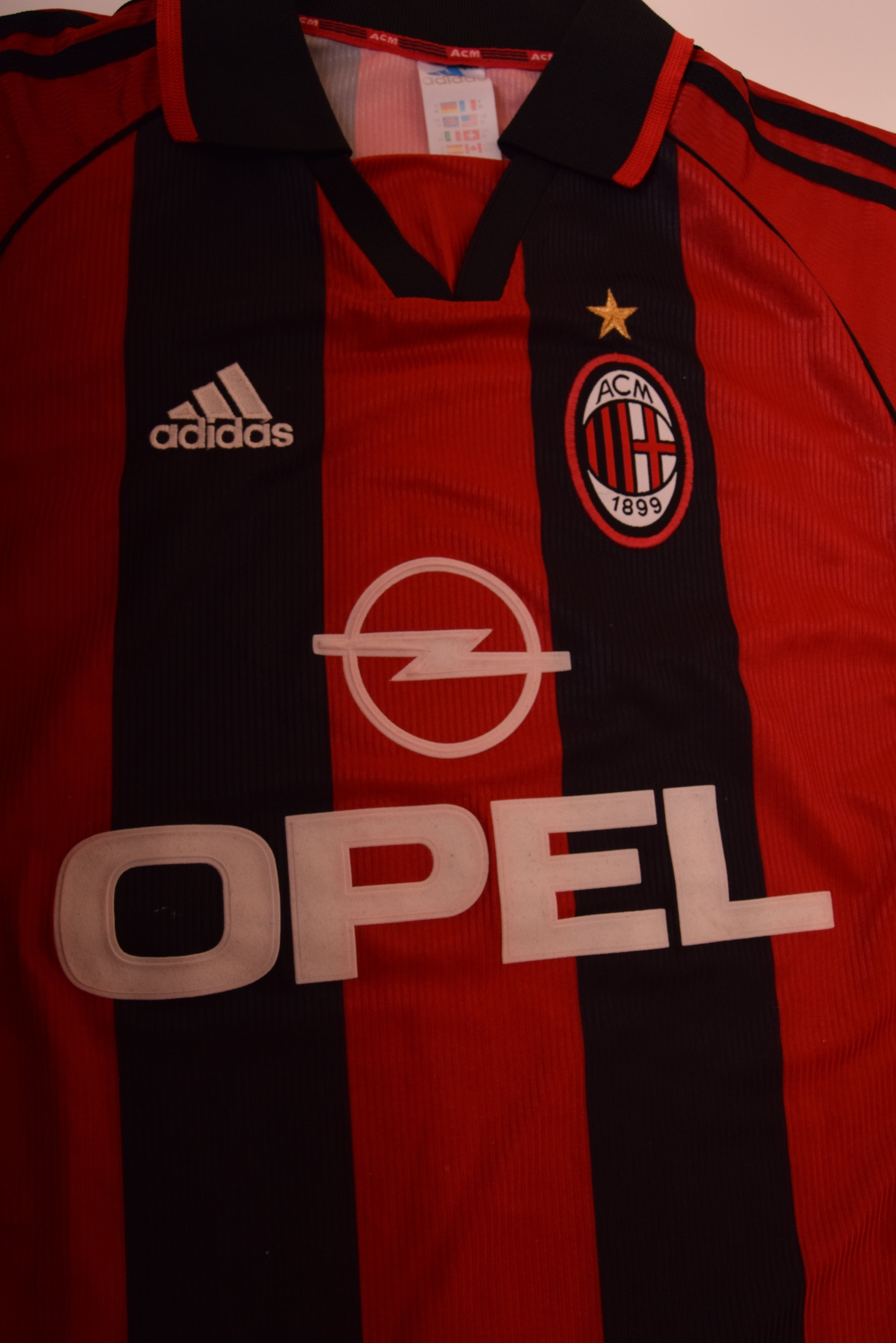 Vintage AC Milan Adidas '98-'99 Home Football Shirt Size M Made in