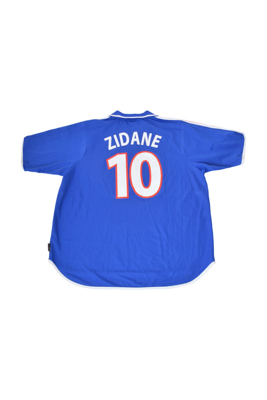 Zinedine Zidane France Adidas Home Football Shirt Euro 2000 Size XL Blue
