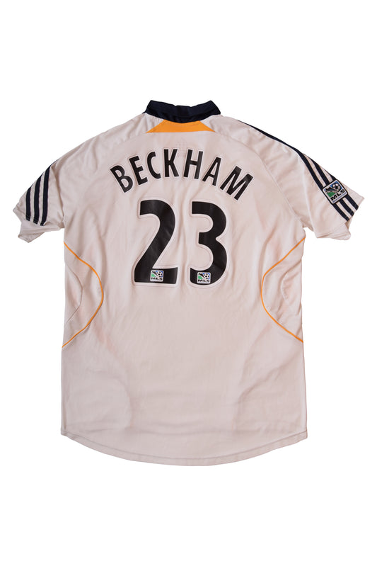 L.A. Galaxy Adidas David Beckham Home Football Shirt '07 - '08 #23 Size L MLS Herbalife