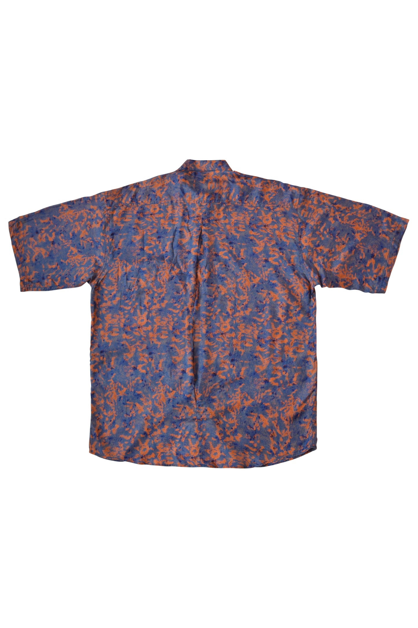 Vintage Silk Festival Shirt 90's Crazy Pattern Size XL