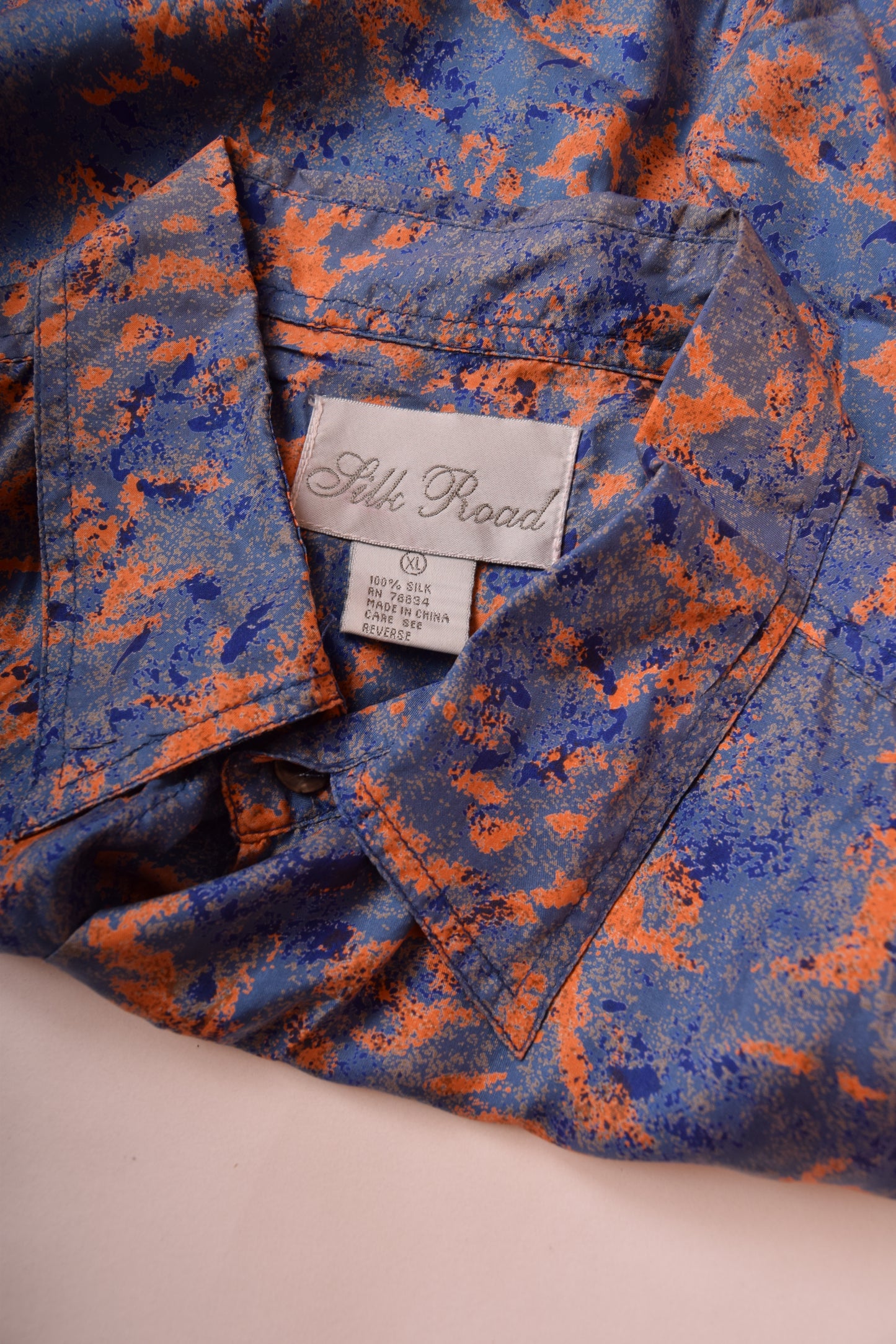 Vintage Silk Festival Shirt 90's  Abstract Crazy Pattern Size XL