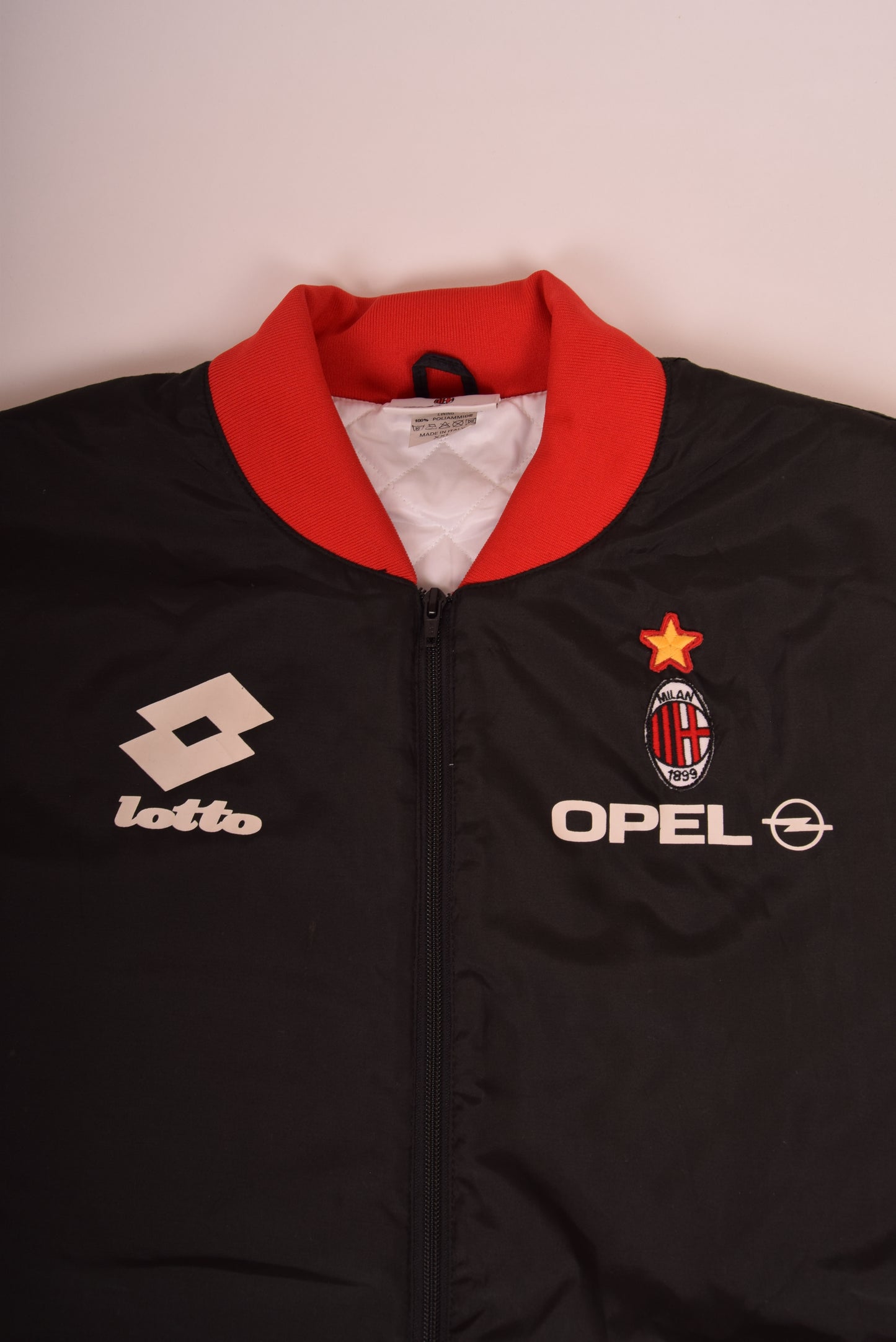 AC Milan Lotto Quilted Jacket 90's Size XXL Made in Italy Opel