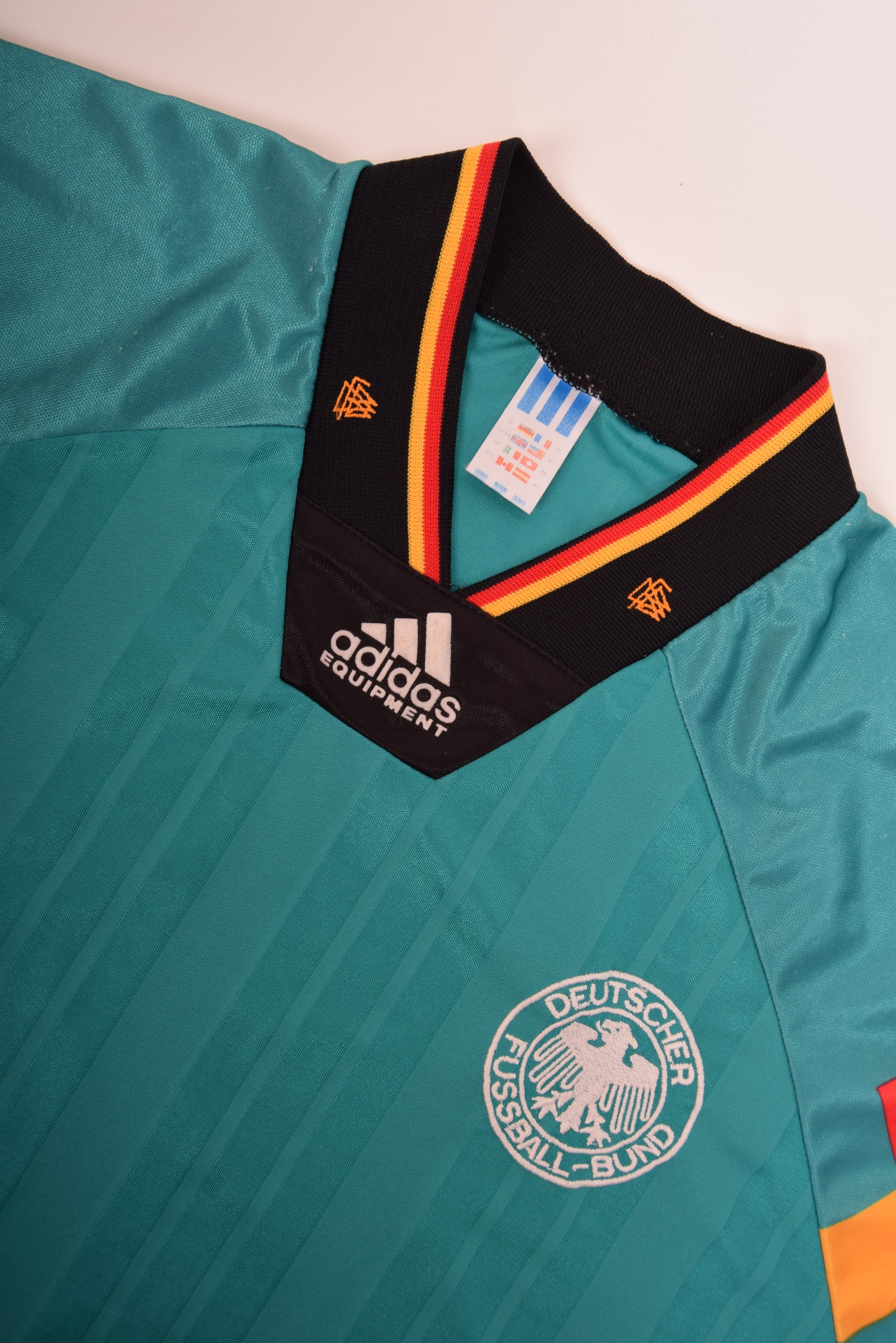 Vintage Germany Adidas 1992 - 1994 Away Football Shirt Size M Made in UK Green
