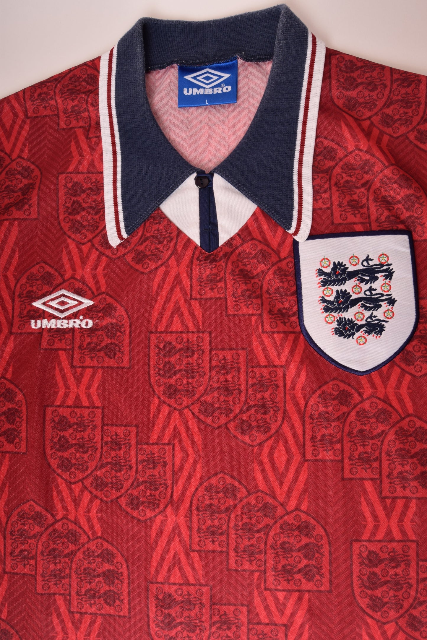 Vintage England Umbro 1994-1995 Away Football Shirt Size L Made in England