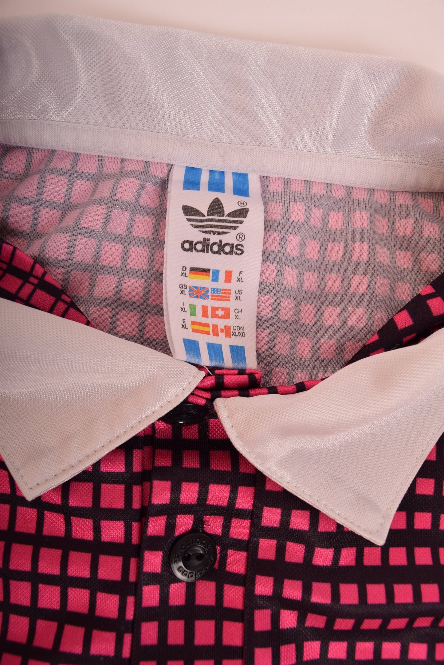 Vintage Adidas Referee Shirt Euro 1996 Size XL Black Pink Made in England