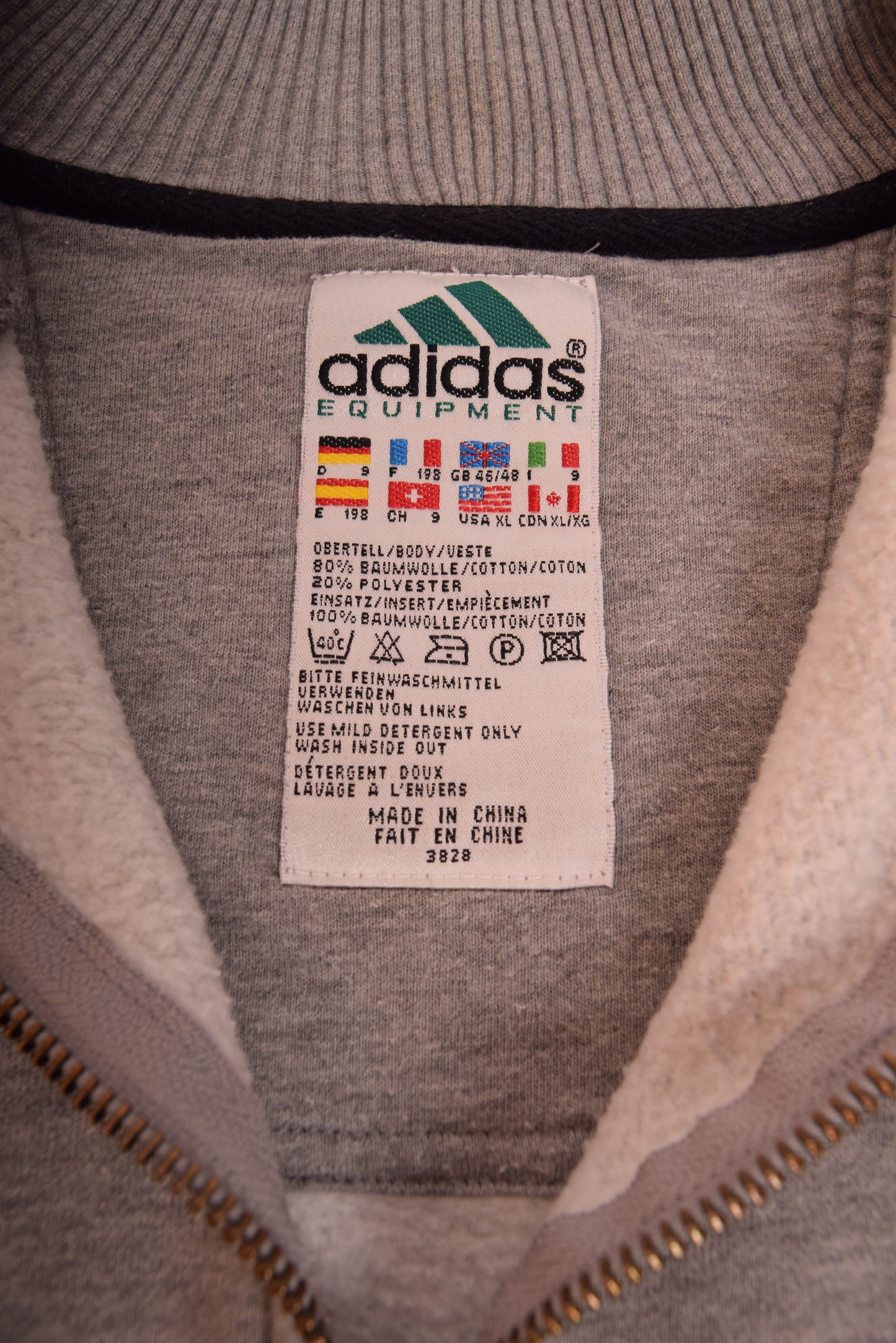 Vintage Adidas Equipment Sweatshirt 90's Grey Size XL