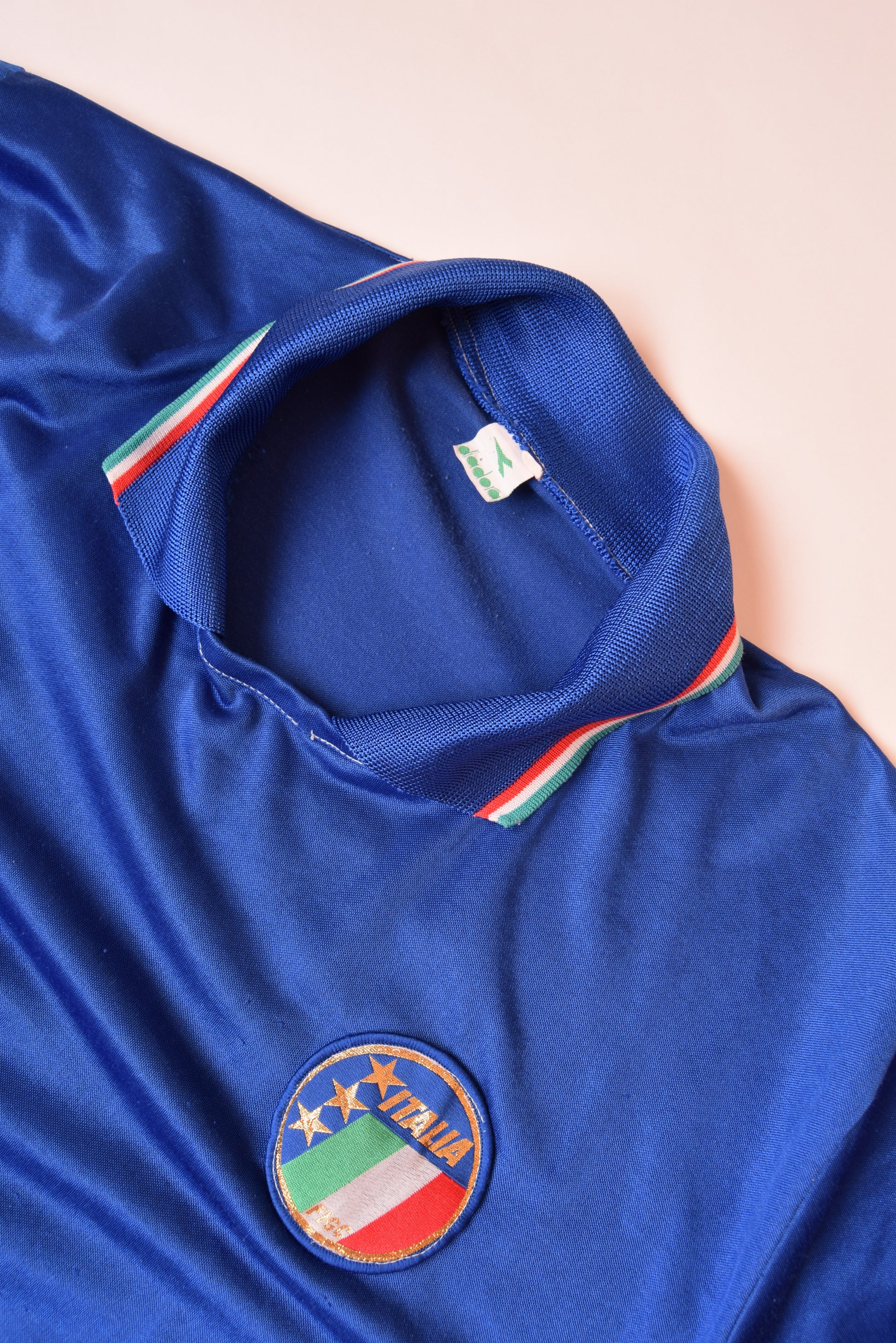 Vintage 1986-1990 Italy Italia Diadora Football Shirt Home Made in