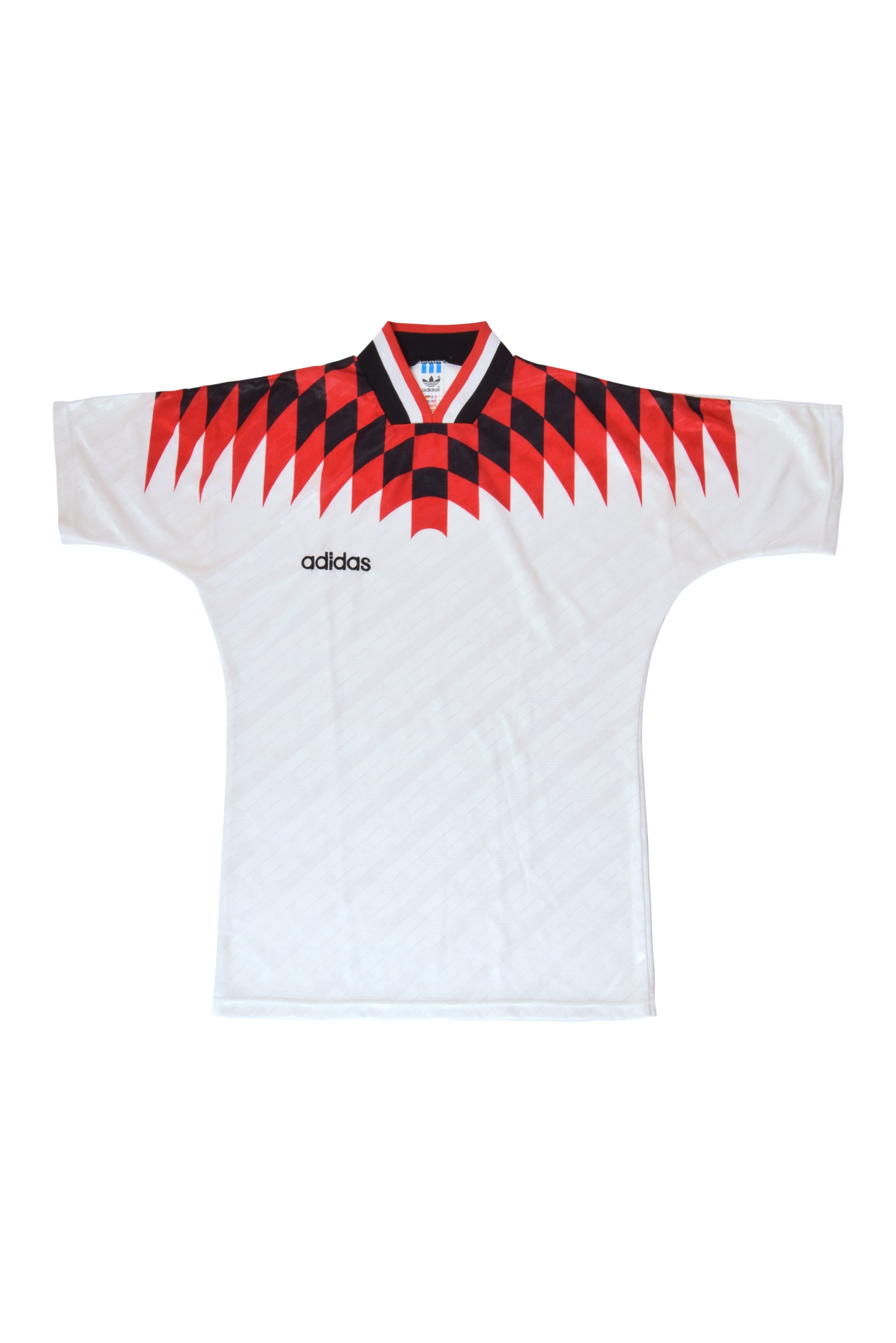 Vintage Adidas Football Shirt 1994-1995 Tamplate Size M Made in UK White Black Red