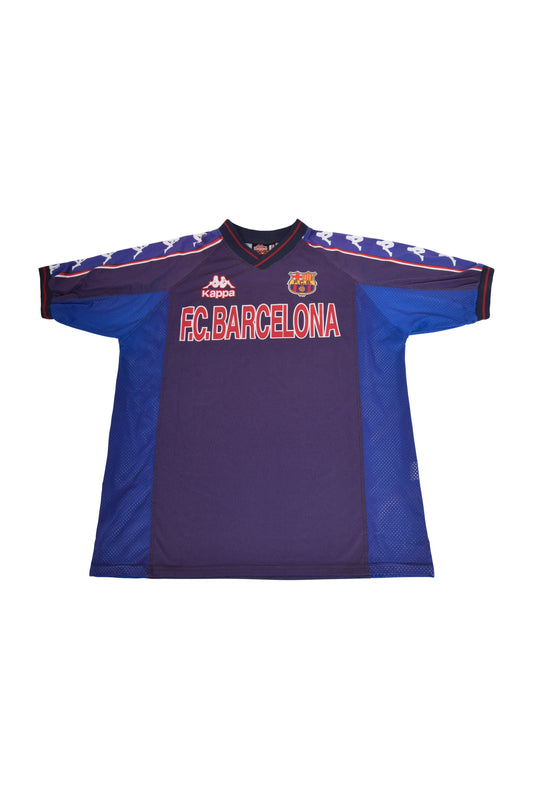 Vintage FC Barcelona Football Training Shirt 1997-1998 Size L Blue