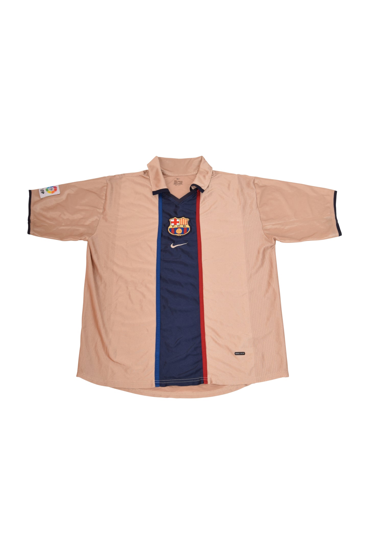 FC Barcelona Nike Away Football Shirt 2001-2002 Golden Blue Size L Dri Fit