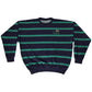 Vintage 80's Lacoste La Chemise Pique Sweatshirt Crew Neck Made in France Blue Green Size XL-XXL  Stripes