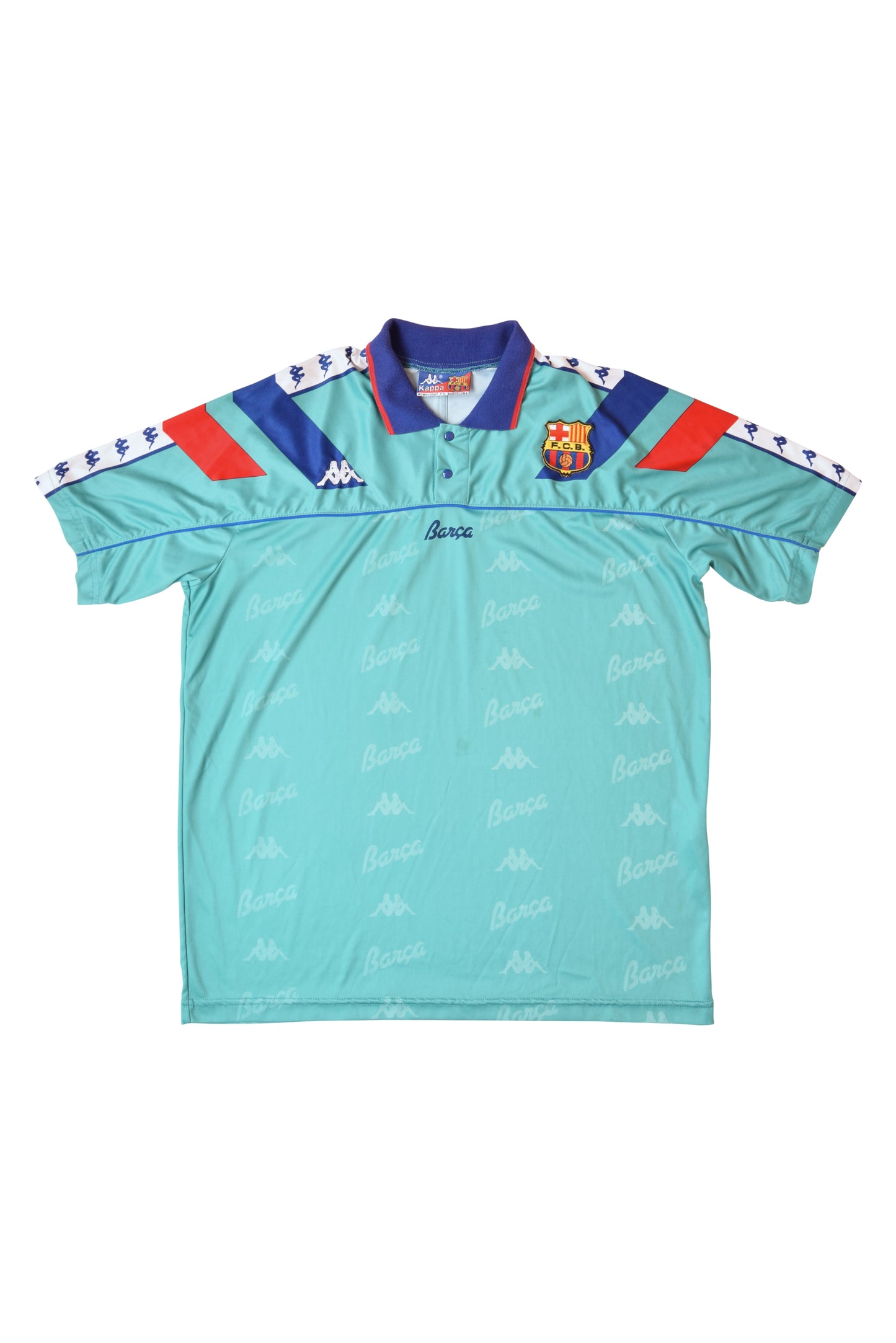 Vintage FC Barcelona Kappa Green Away Football Shirt / Jersey 1992-1995