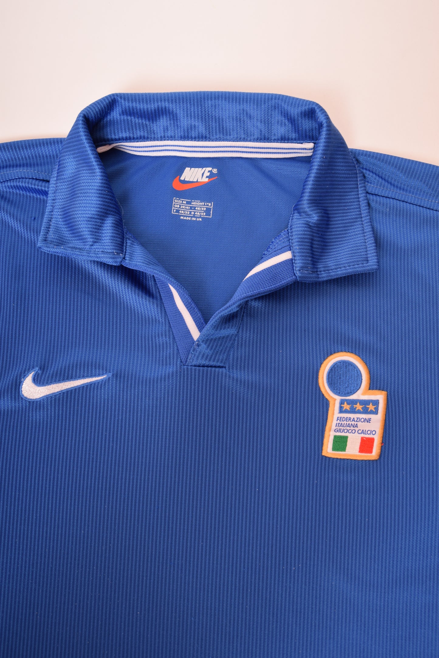 Vintage Italy Italia Nike Home Football Shirt 1998 France World Cup Size M Blue Made in UK