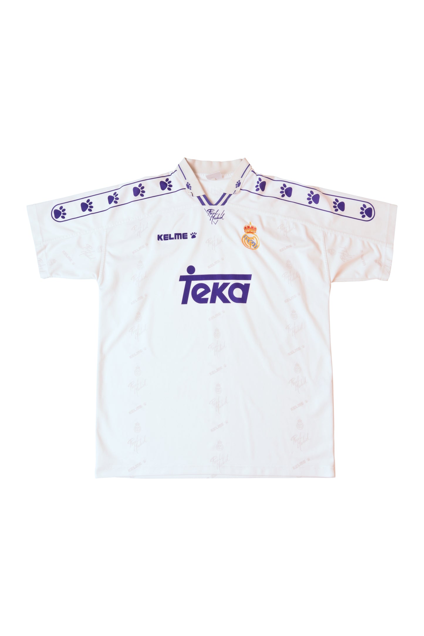 Vintage Real Madrid Kelme Football Shirt '94-'96 Home White Teka Size M-L