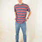 Vintage 90's Armani Jeans T-Shirt With Stripes Made in Italy