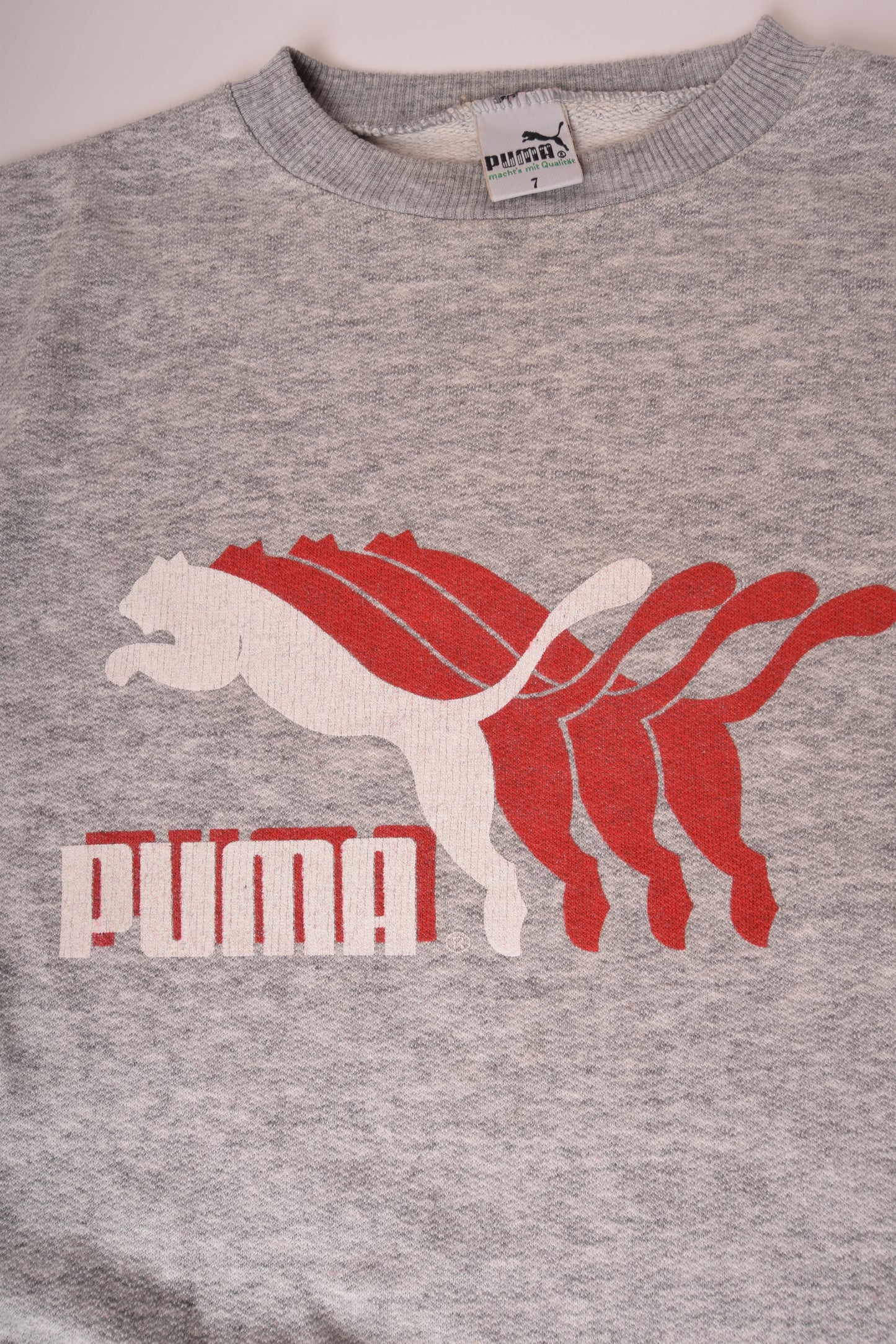 Vintage Puma Sweatshirt Crew Neck Size L-XL Grey Red