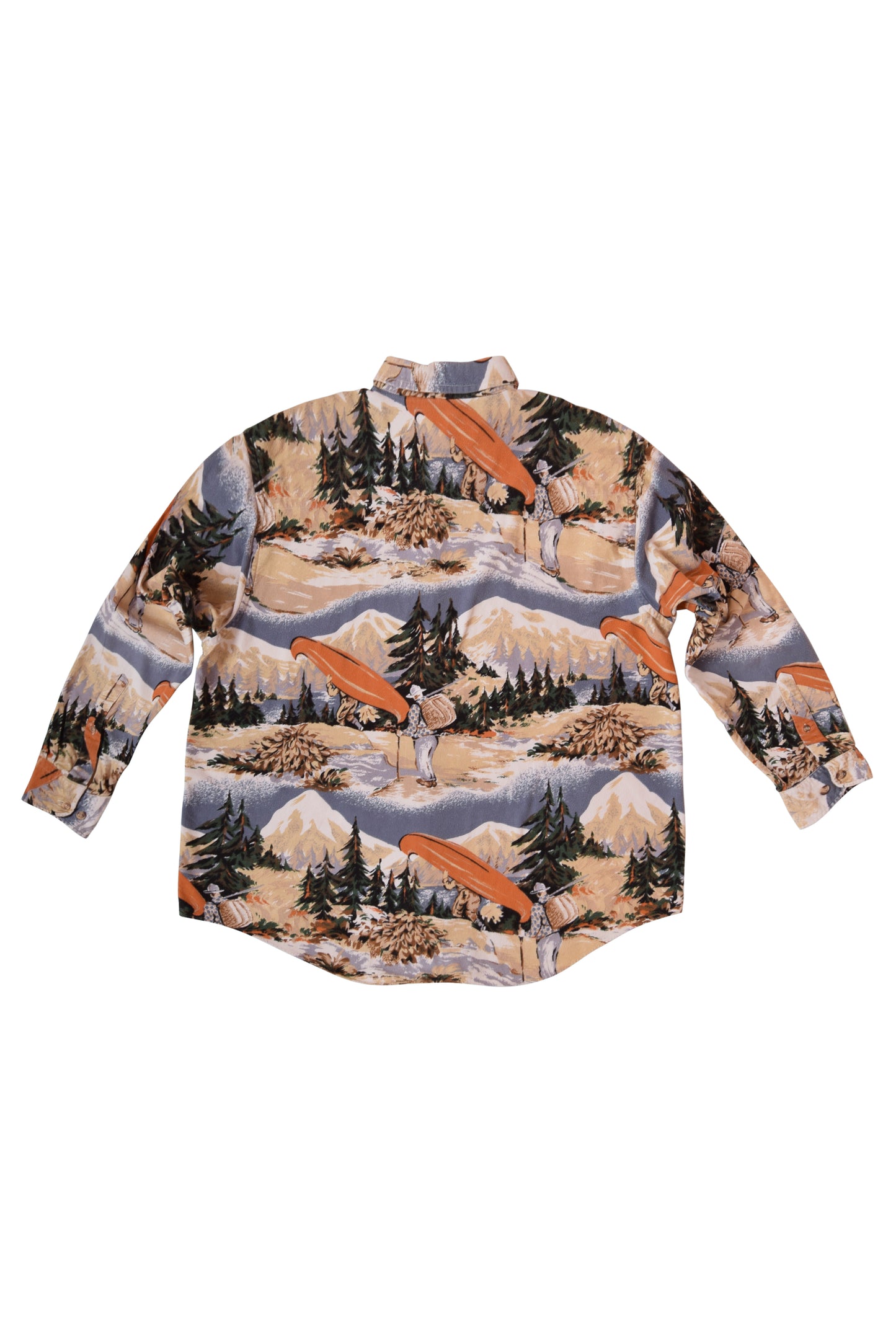 Vintage Shirt with Mountain Pattern Size XL 