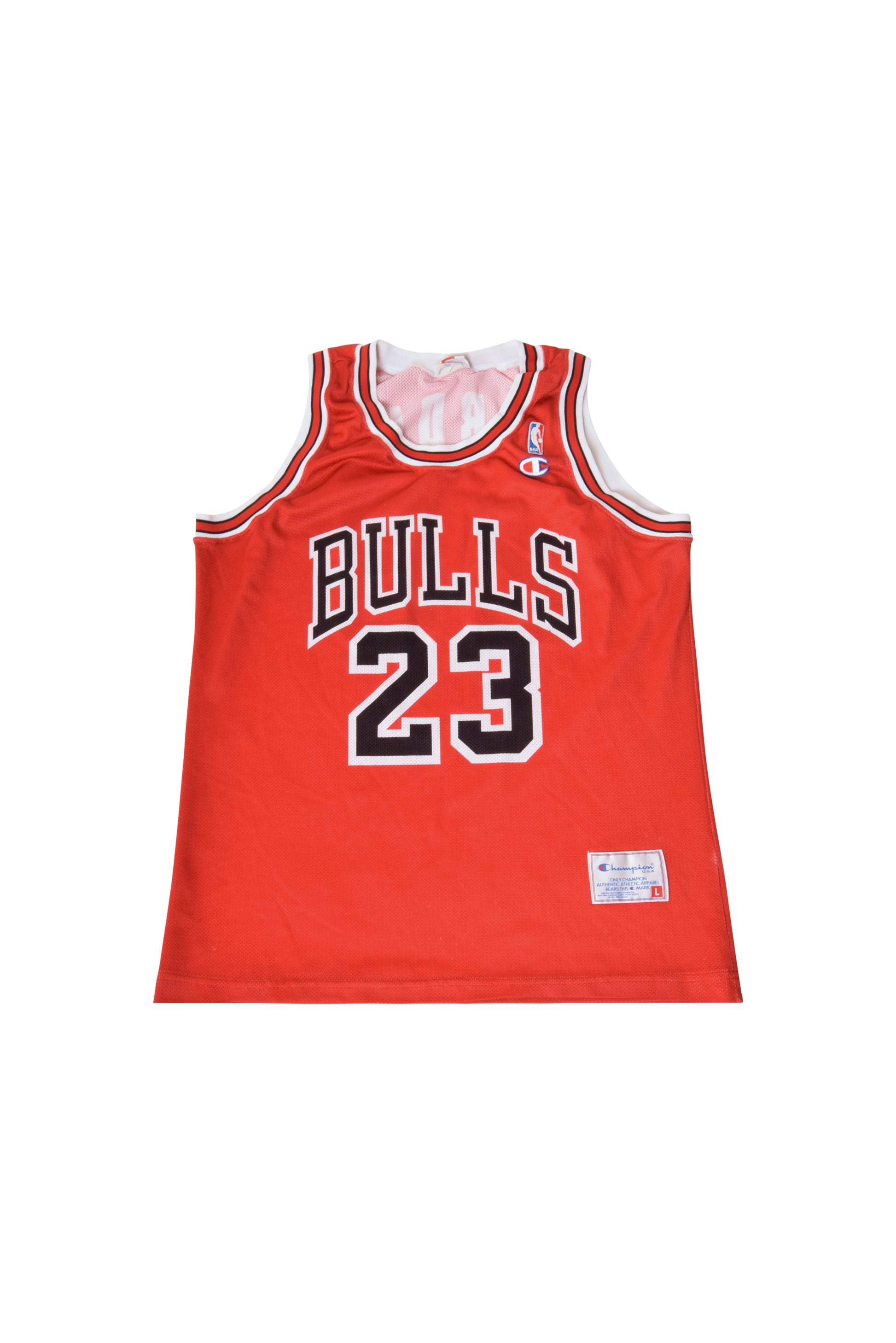 Vintage 90's  Jordan Chicago Bulls Champion Jersey Away Size Large Red