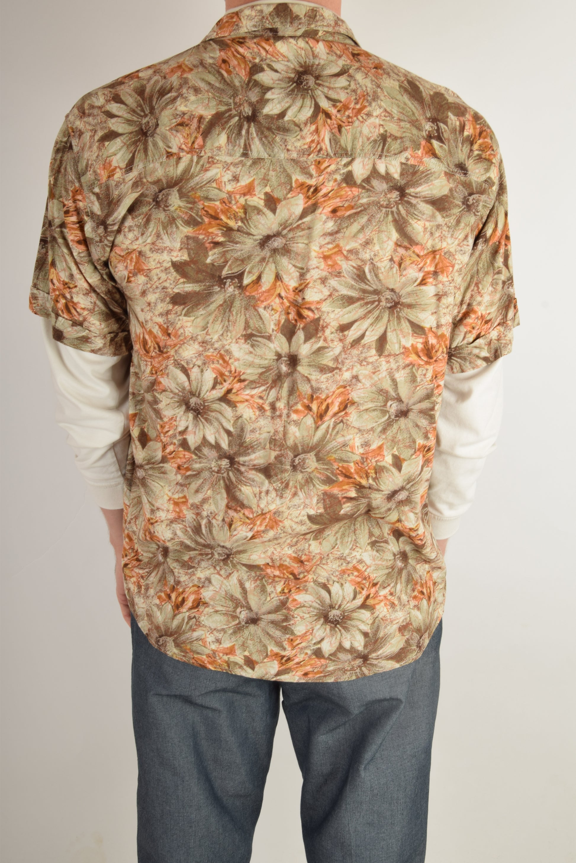 Vintage Festival Shirt 90's Size L Floral Pattern