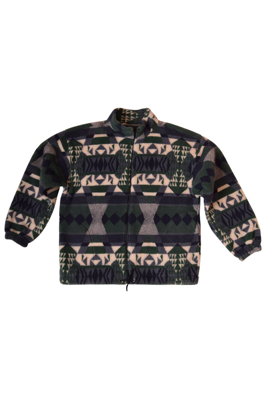 Vintage 90's Fleece with Abstract / Geometric Pattern 