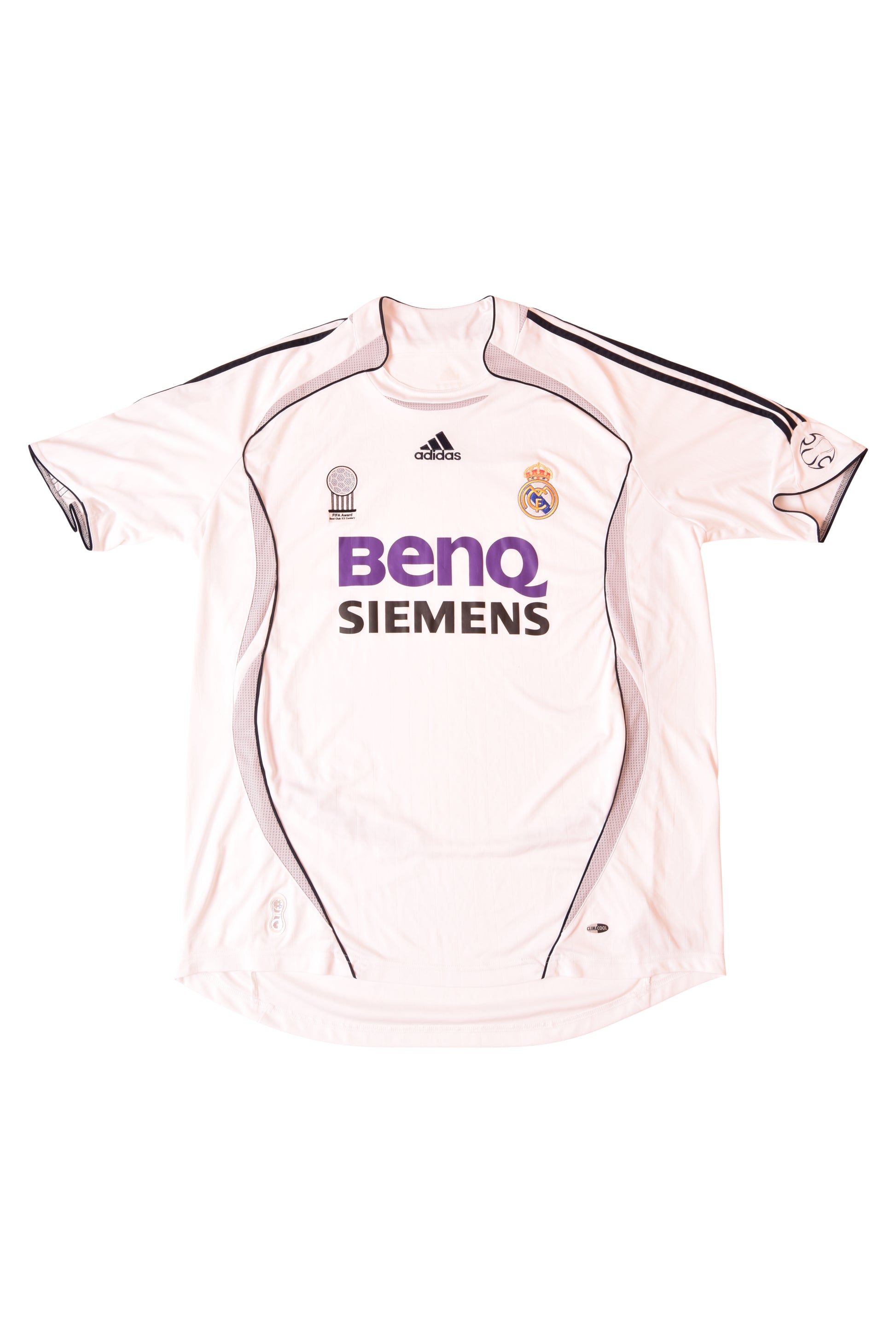Real Madrid 2006 - 2007 Home Football Shirt Size XL BENQ Siemens White 