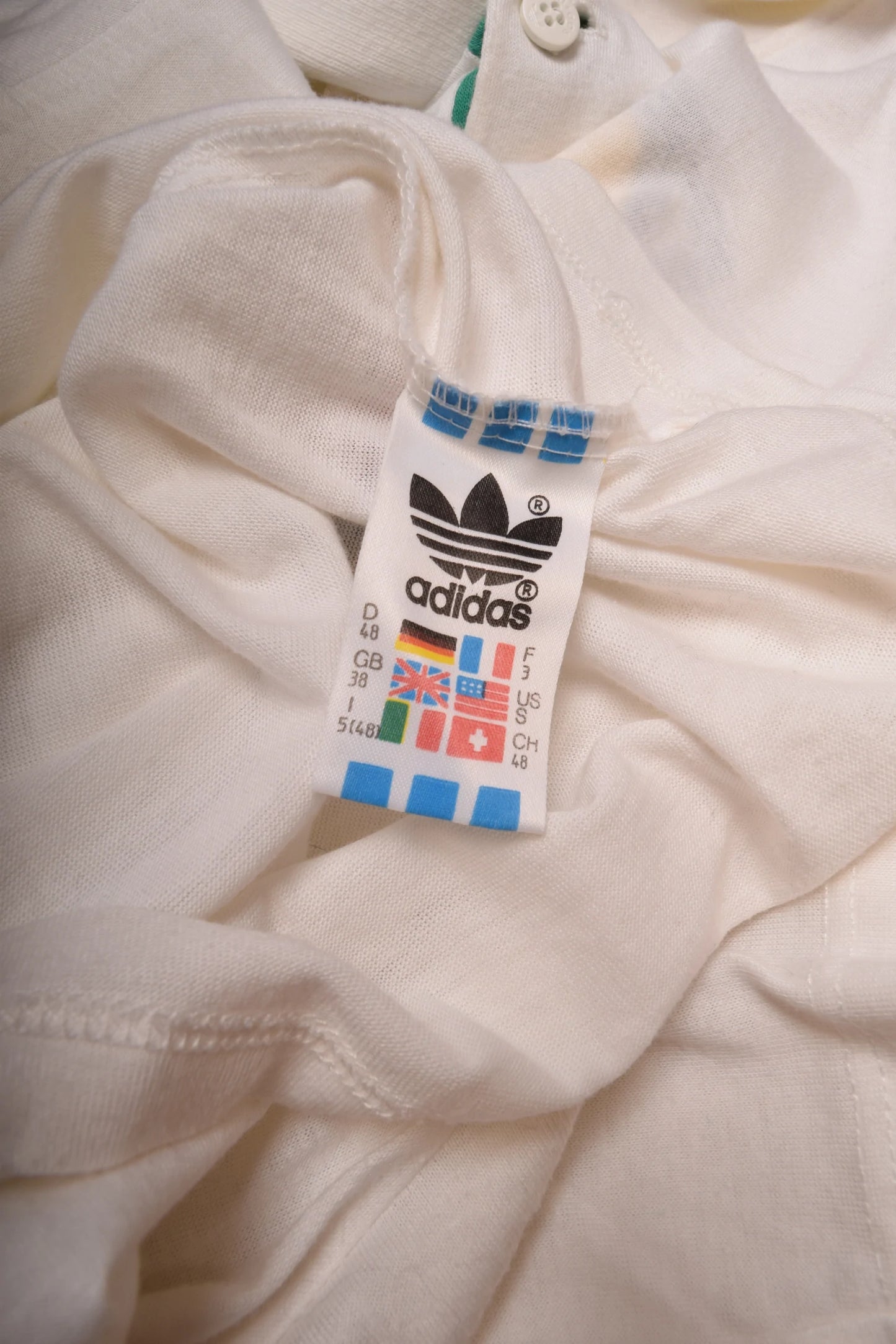 Vintage 80's Ivan Lend Adidas Tennis Polo Shirt White Made in Yugoslavia Size S - M
