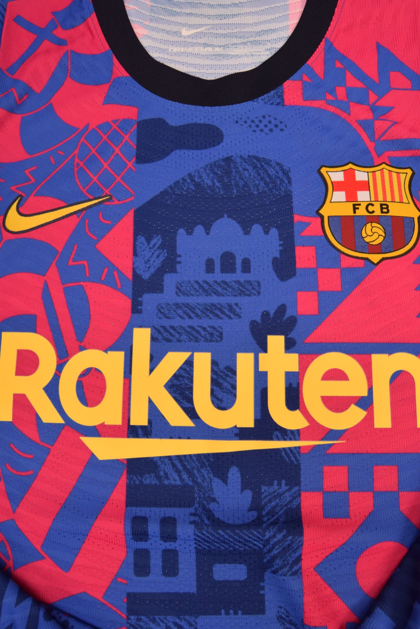 Authentic New Barcelona Nike 2021 - 2022 Home Champions League Third Football Shirt Deadstock BN Rakuten Size L Red Blue DRI FIT ADV