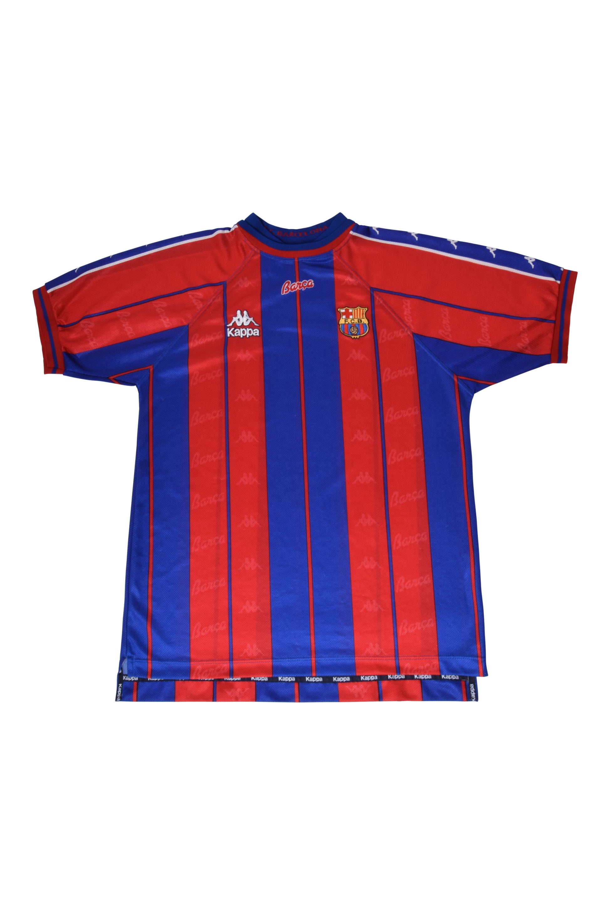 Vintage FC Barcelona Kappa Football Home Shirt '97-'98 Size XL Red Blue Made in Italy