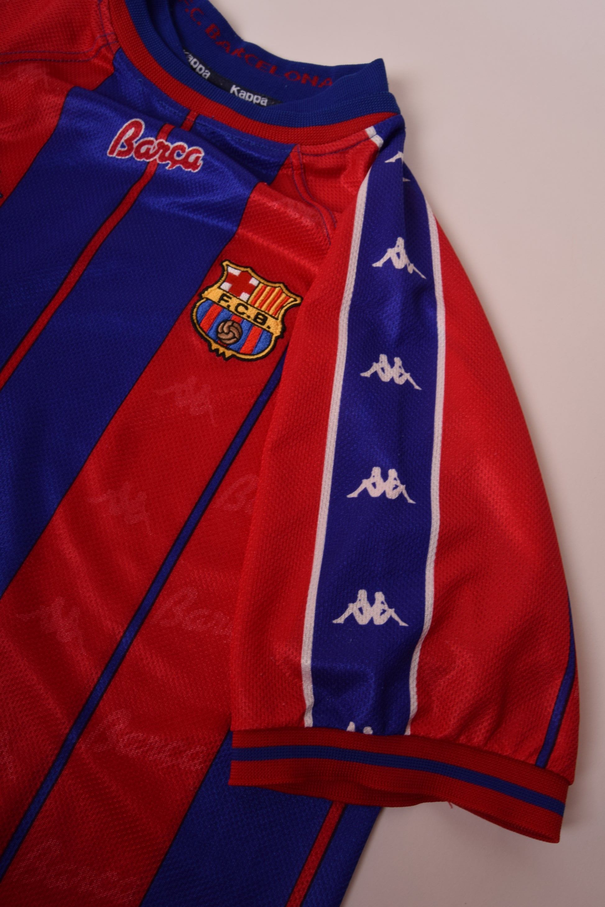 Vintage FC Barcelona Kappa Football Home Shirt '97-'98 Size XL Red Blue Made in Italy