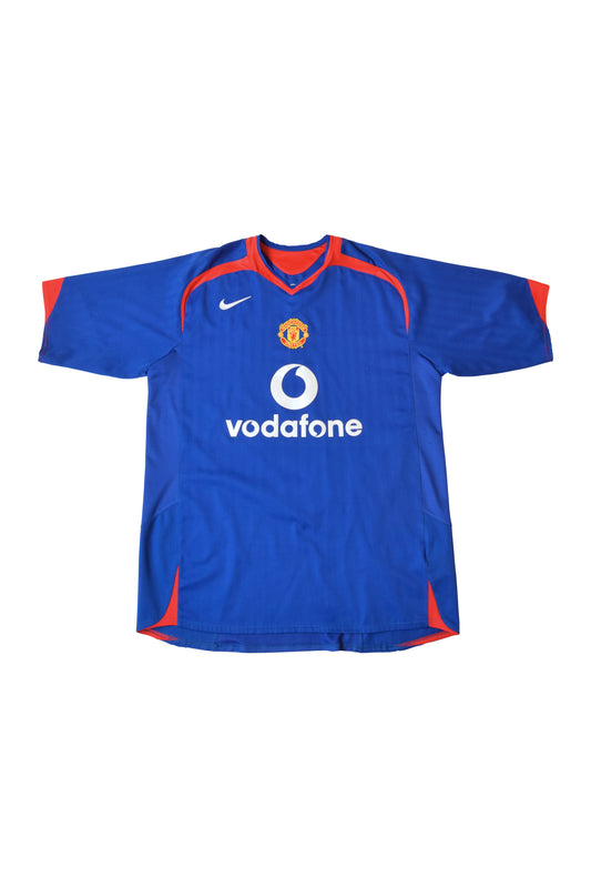 Nike Manchester United 2005-2006 Away Football Shirt Vodafone Blue