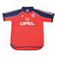 Vintage Bayern Munchen Football Shirt Home Adidas 1999 - 2001  Size XXL Opel Red Blue