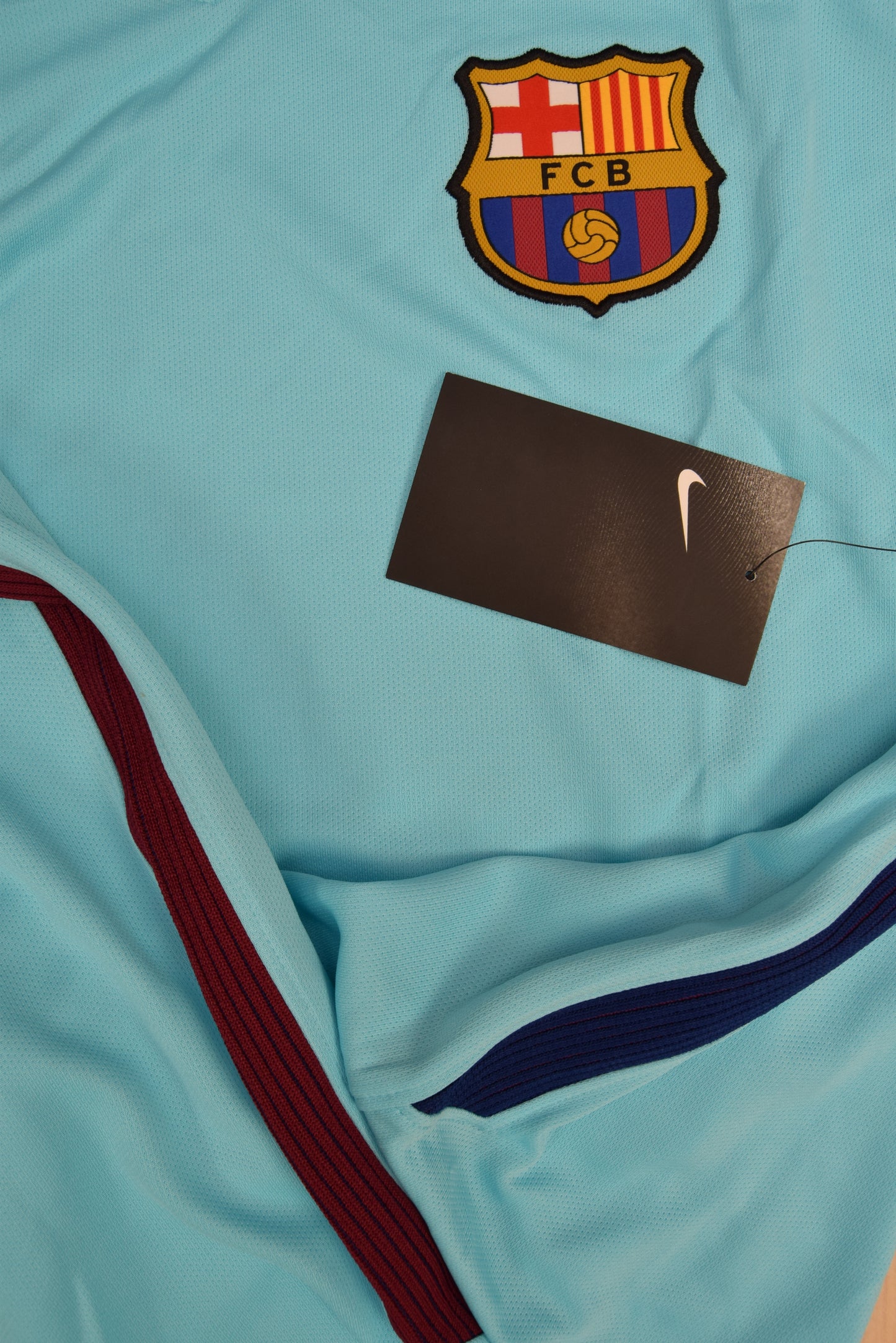 Authentic New FC Barcelona Nike Away Champions League Version Football Shirt 2017-2018 BNWT Deadstock Size L Blue
