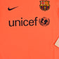 Authentic New FC Barcelona Nike Home Player's Issue / Edition Football Shirt 2009-2010 BNWT Deadstock Size L Unicef Short Sleeve Bright Mango Neon Sunset