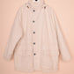 Armani Jeans Worked Fabrics Thick Heavy Jacket White Made in Italy Cotton Size XL