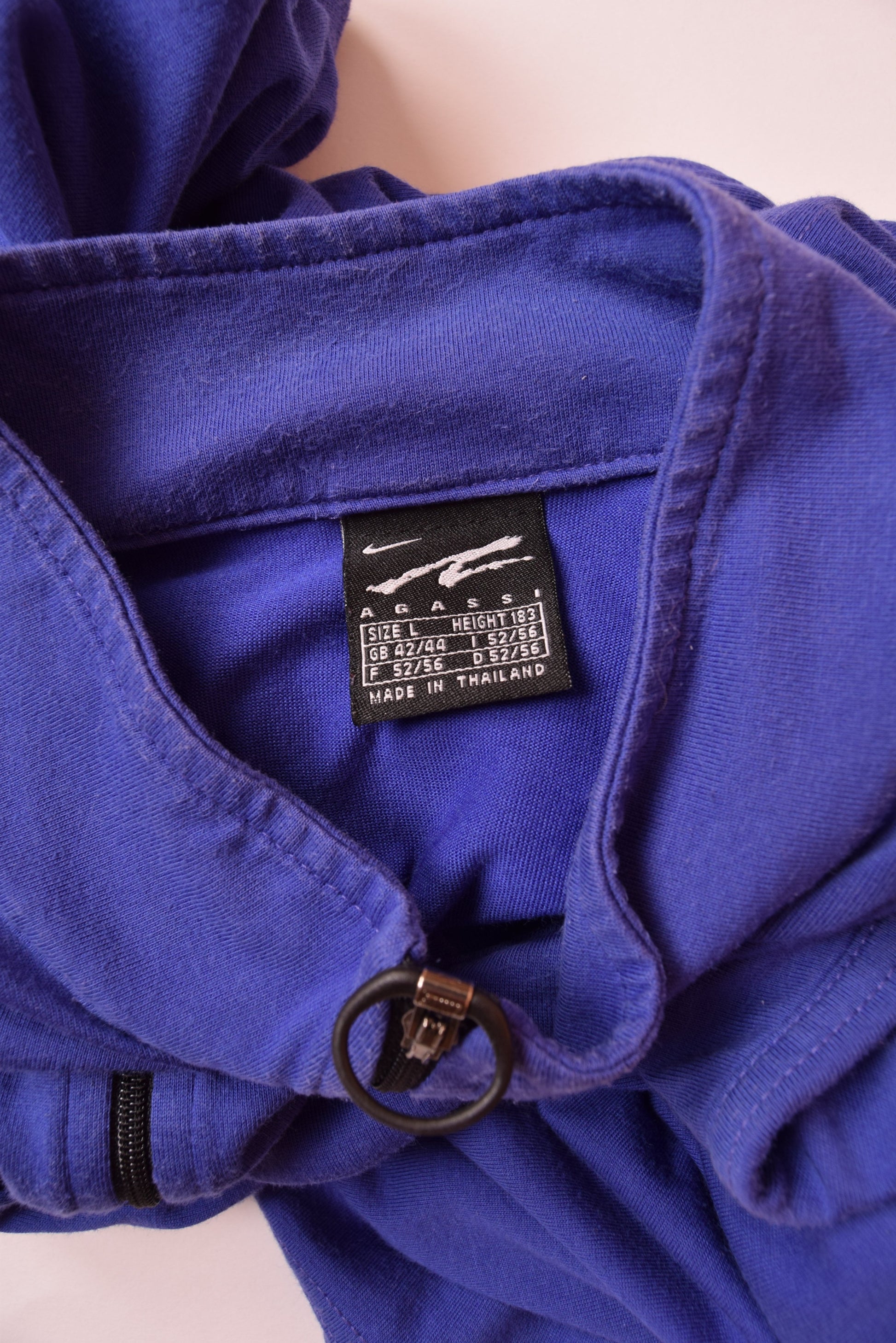 Vintage Nike Andre Agassi Tennis Shirt 90's Size L Dri F.I.T. Blue