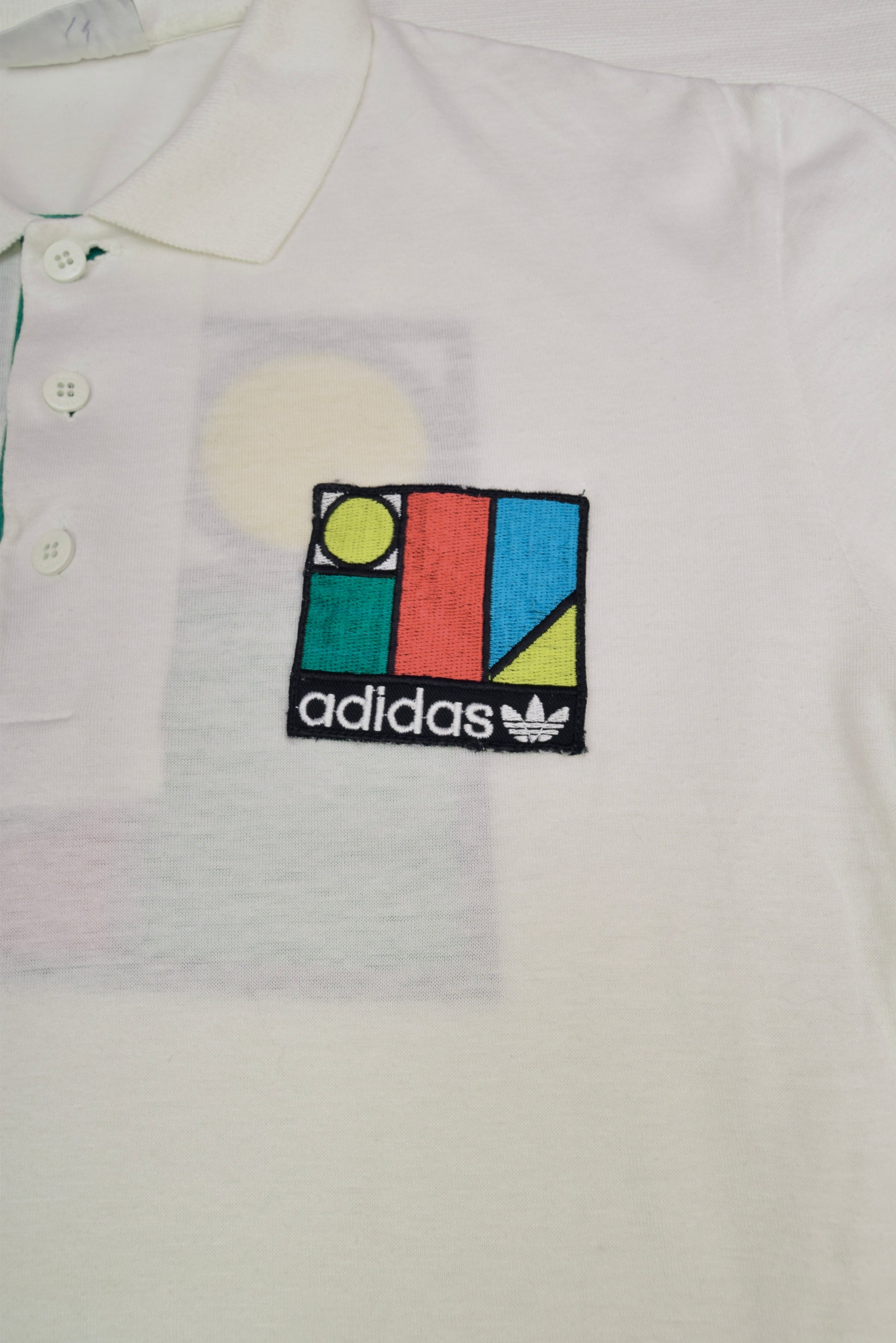 Vintage 80's Ivan Lend Adidas Tennis Polo Shirt White Made in Yugoslavia Size S - M