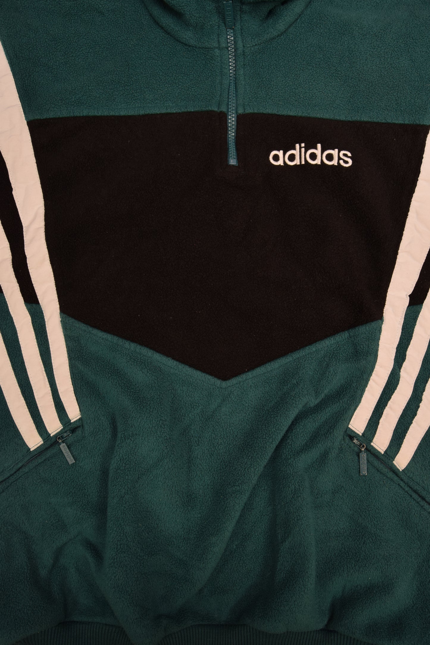 Vintage 90's Adidas Fleece Green Black Size M