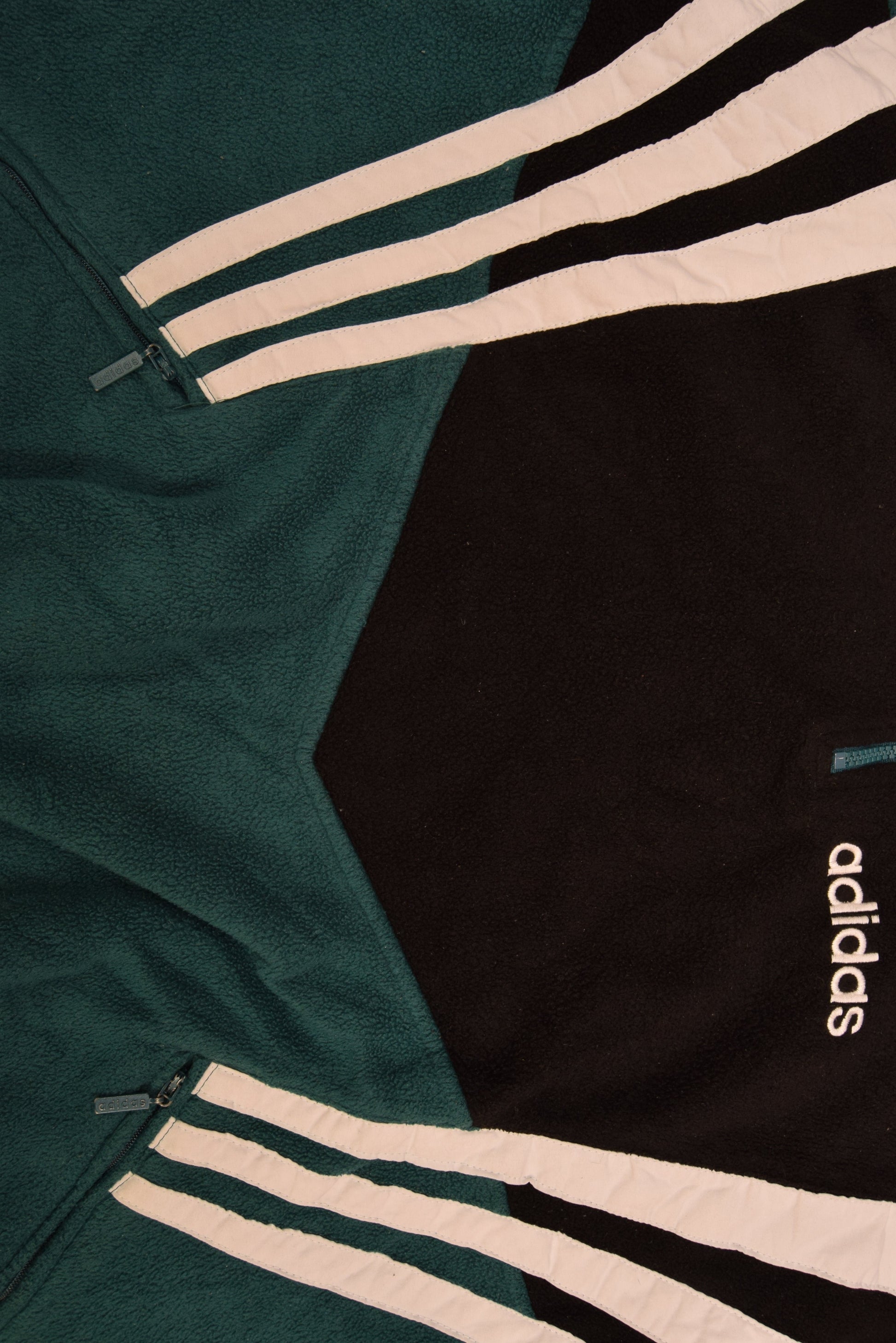 Vintage 90's Adidas Fleece Green Black Size M
