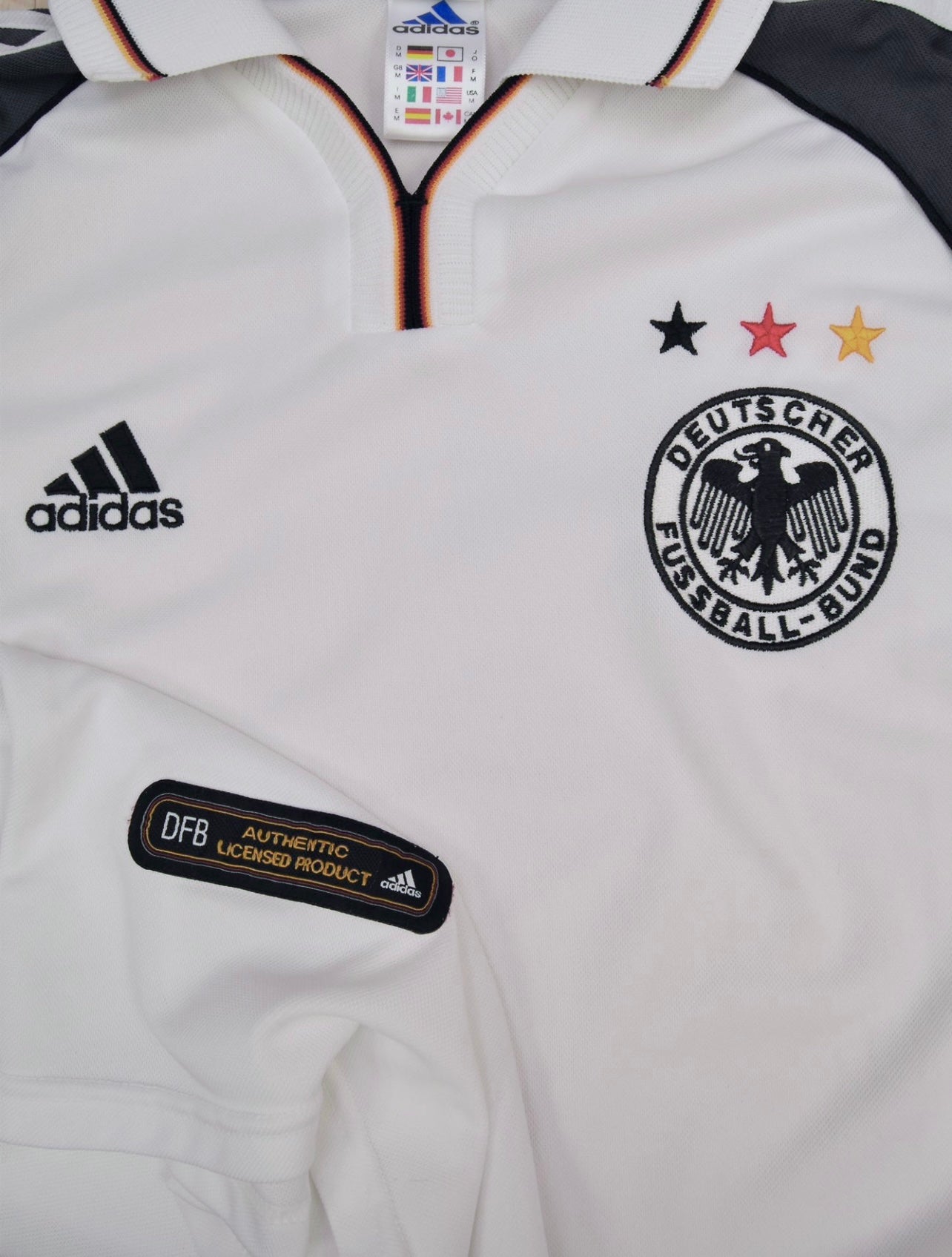 Vintage 2000 - 2001 Germany Football Shirt Home Euro 2000 White Size M Climalite