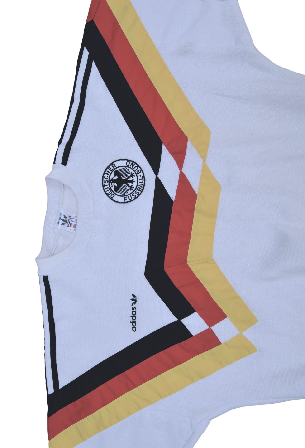 Vintage Germany Adidas 1989-1991 Football Sweatshirt Size S-M White Black Red Yellow