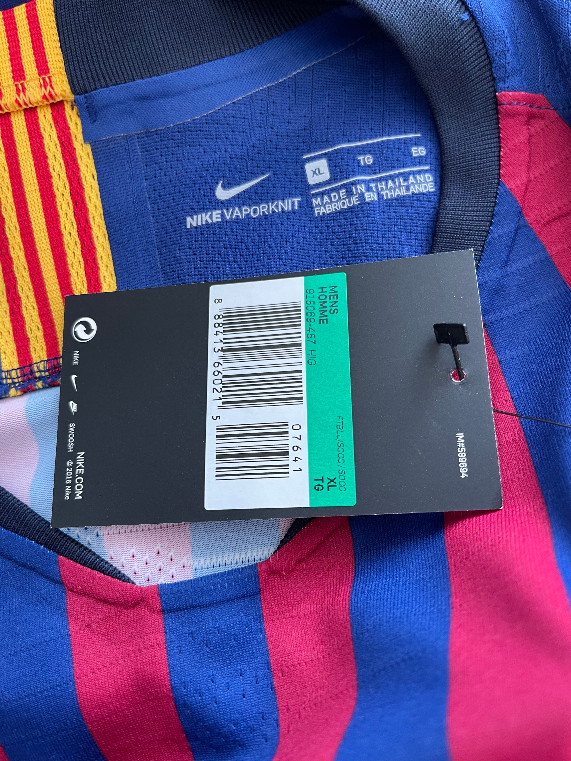  Authentic New FC Barcelona Nike Aeroswift Player Issue Home Football Shirt 2017-2018 Long Sleeves BNWT Deadstock Size XL Red Blue Rakuten Unicef