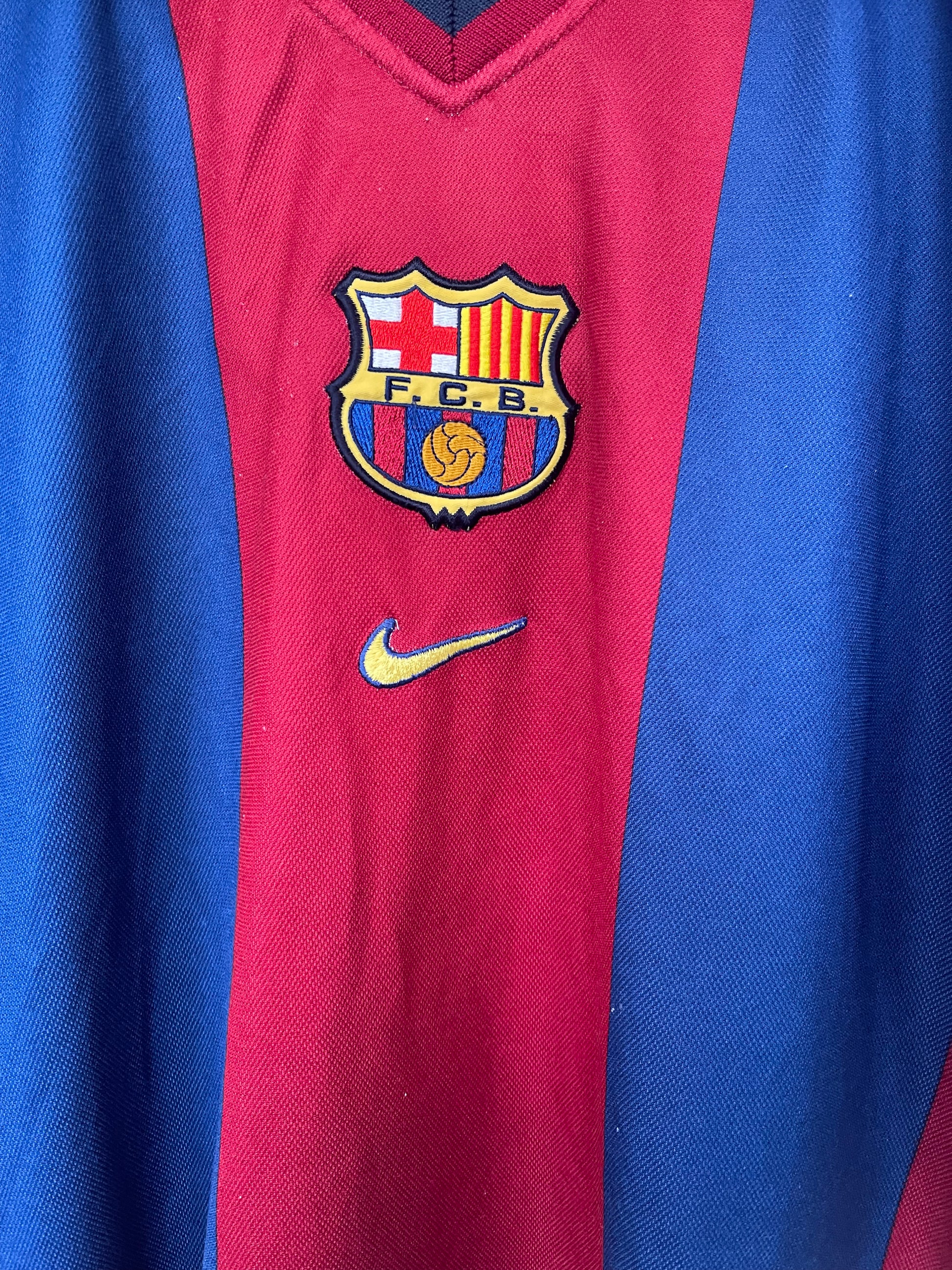  FC Barcelona Nike 1998 - 1999 Football Shirt Home Size L Red Blue Made in Portugal