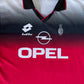 Vintage AC Milan Lotto 1995-1996 Training Shirt / Jersey Opel Red White Black Size XL