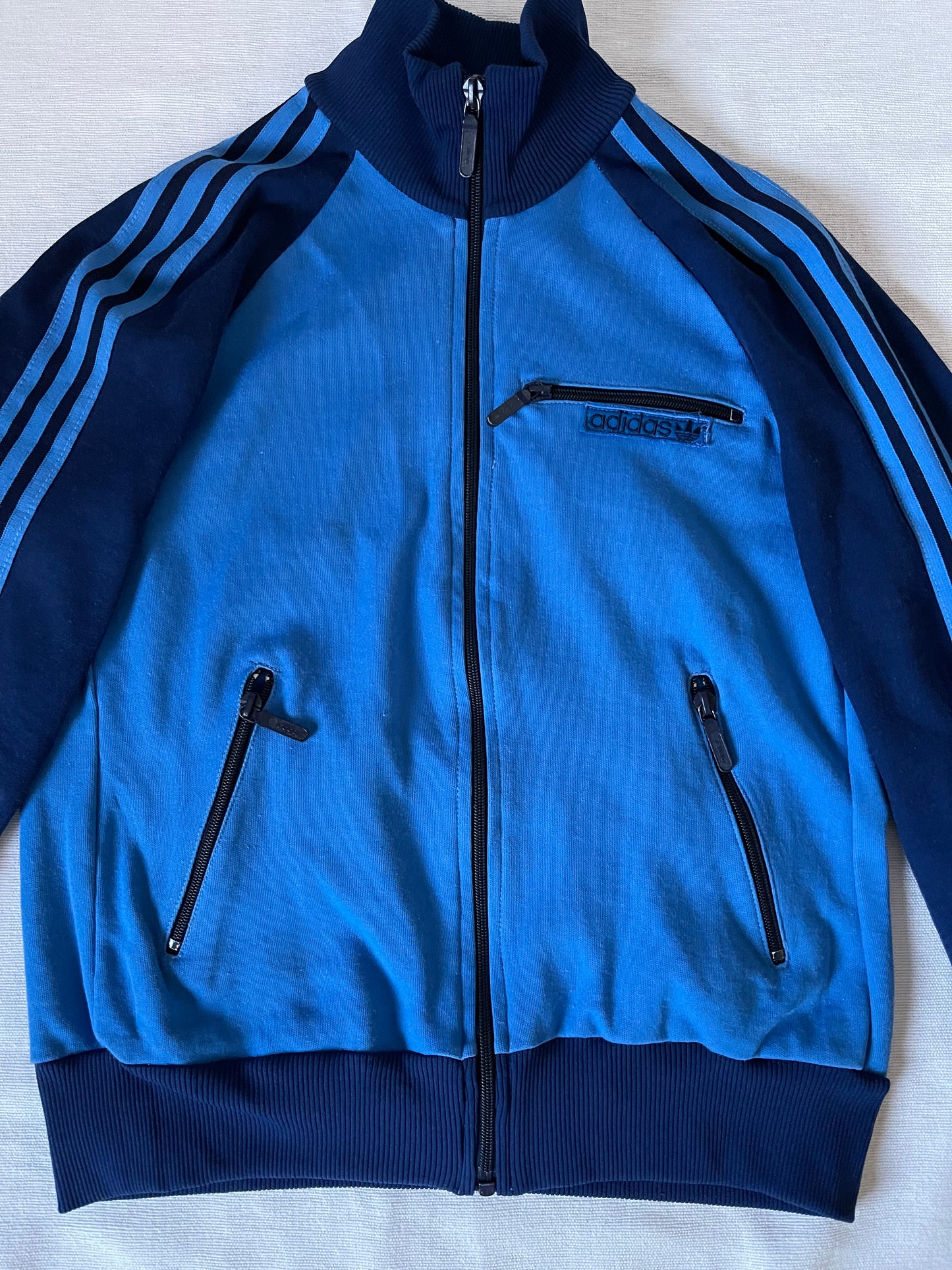Vintage 70's Adidas Jacket Track Top Blue Made in Yugoslavia Size S-M